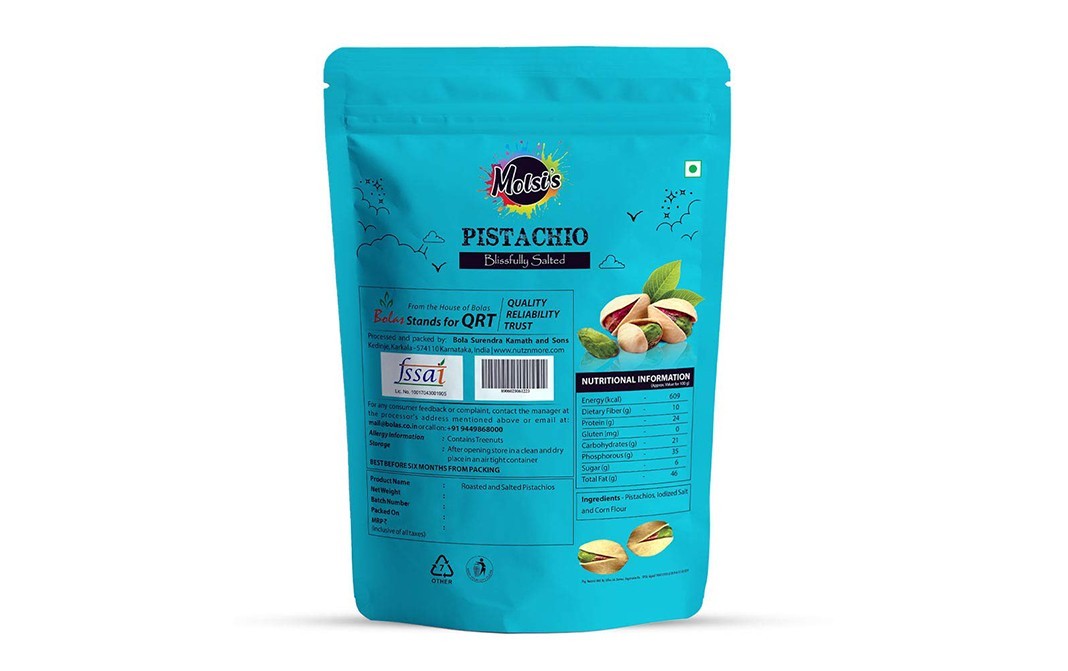 Molsi's Pistachio Blissfully Salted    Pack  200 grams
